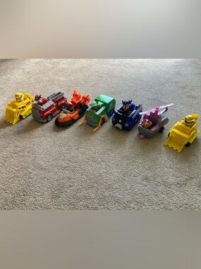 Paw Patrol Rescue Vehicles Set - Yellow, Red, Orange, Green, Blue, Pink